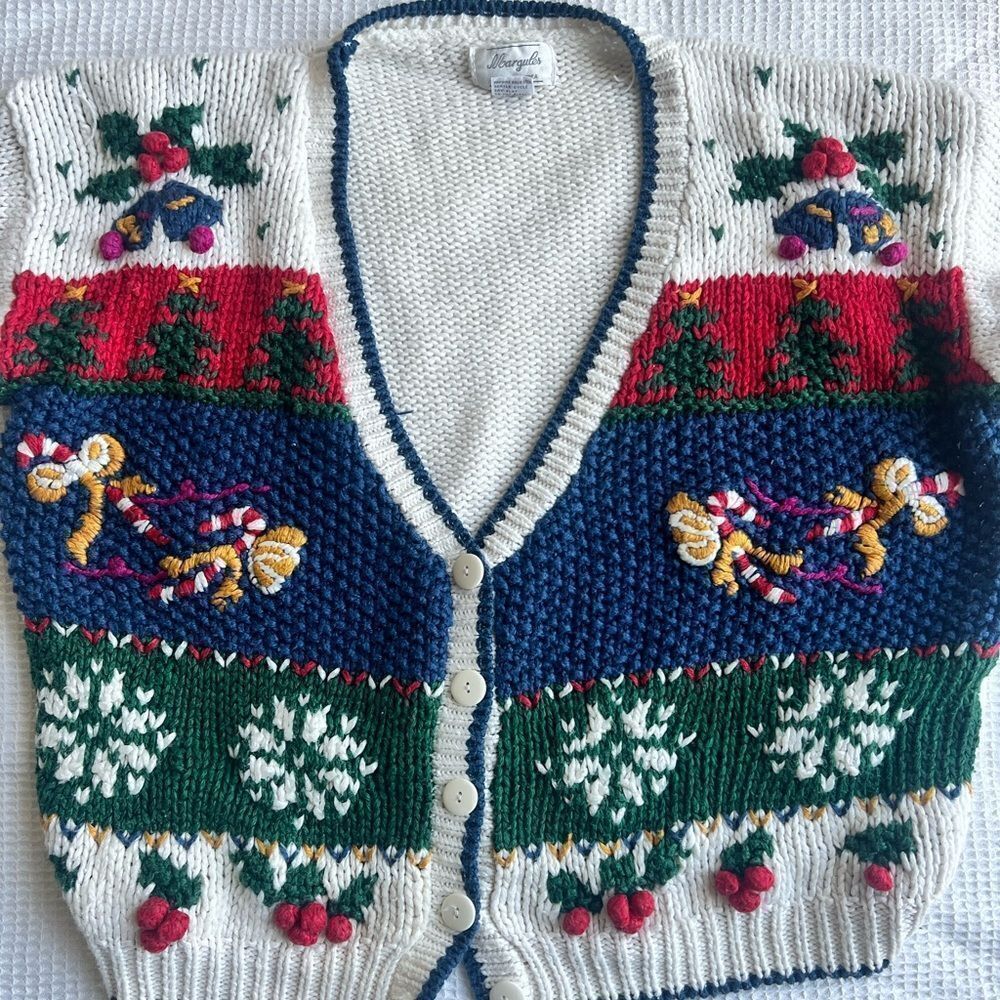 Margules Vintage Women’s Christmas Holiday Seasonal Embroidered Sweater Size M